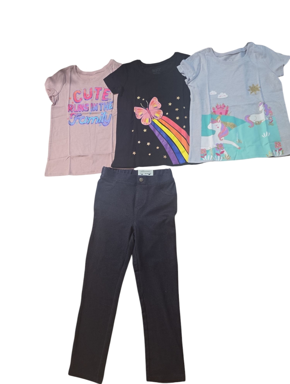 Bundle Lot Toddler Girls Short Sleeve Tshirts/pants Size 5T